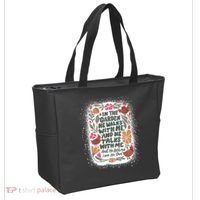 In The Garden He Walks With Me And He Talks With Me Funny Tote Bag thumb 2