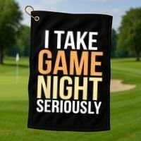 I Take Game Night Seriously Board Game Golf Towel thumb 1