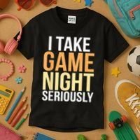 I Take Game Night Seriously Board Game Kids T-Shirt thumb 3