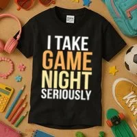 I Take Game Night Seriously Board Game Kids T-Shirt thumb 3