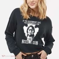 If The Government Says You Dont Need A Gun You Need A Gun Cropped Pullover Crew thumb 2