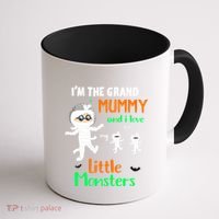 IM The Grand Mummy And I Love My Little Monsters Grandma Gift Coffee Mug thumb 1