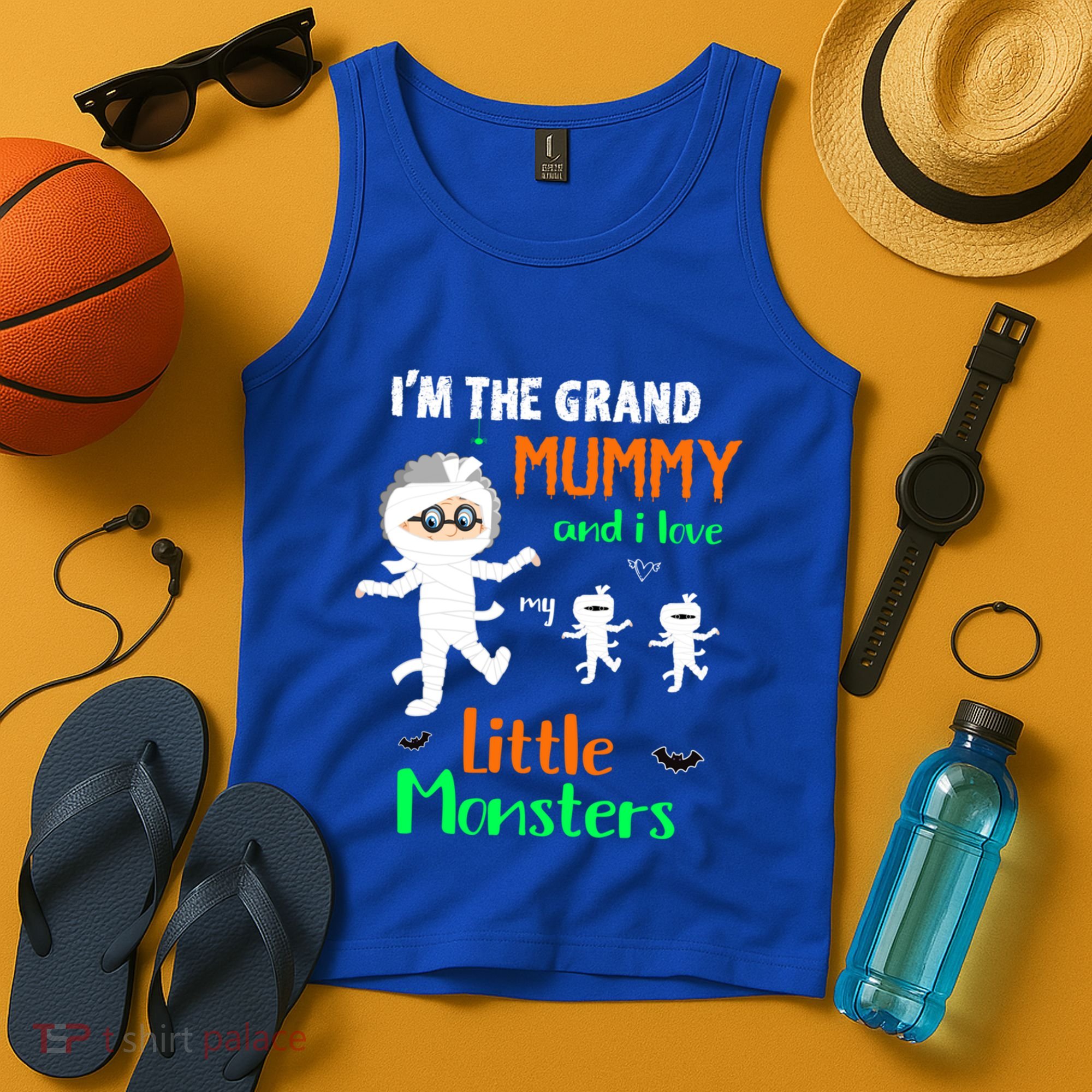 IM The Grand Mummy And I Love My Little Monsters Grandma Gift Tank Top