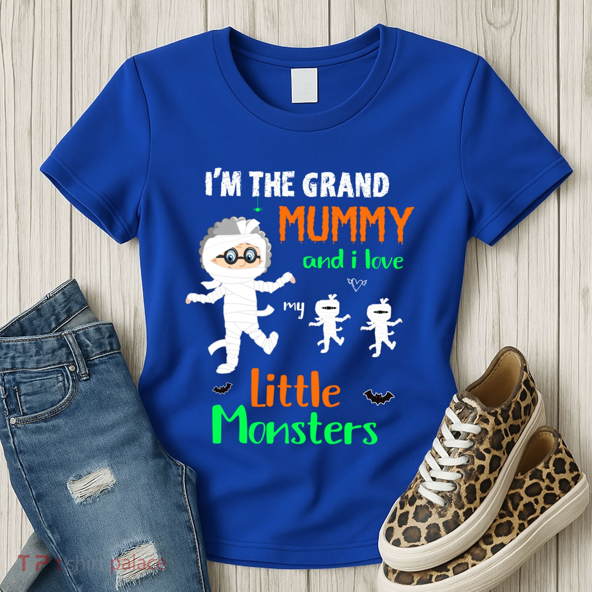 IM The Grand Mummy And I Love My Little Monsters Grandma Gift Women's T-Shirt