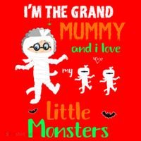 IM The Grand Mummy And I Love My Little Monsters Grandma Gift Santa Hat thumb 1
