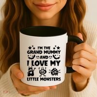 IM The Grand Mummy And I Love My Monsters Grandma Gift Idea Gift Coffee Mug thumb 3