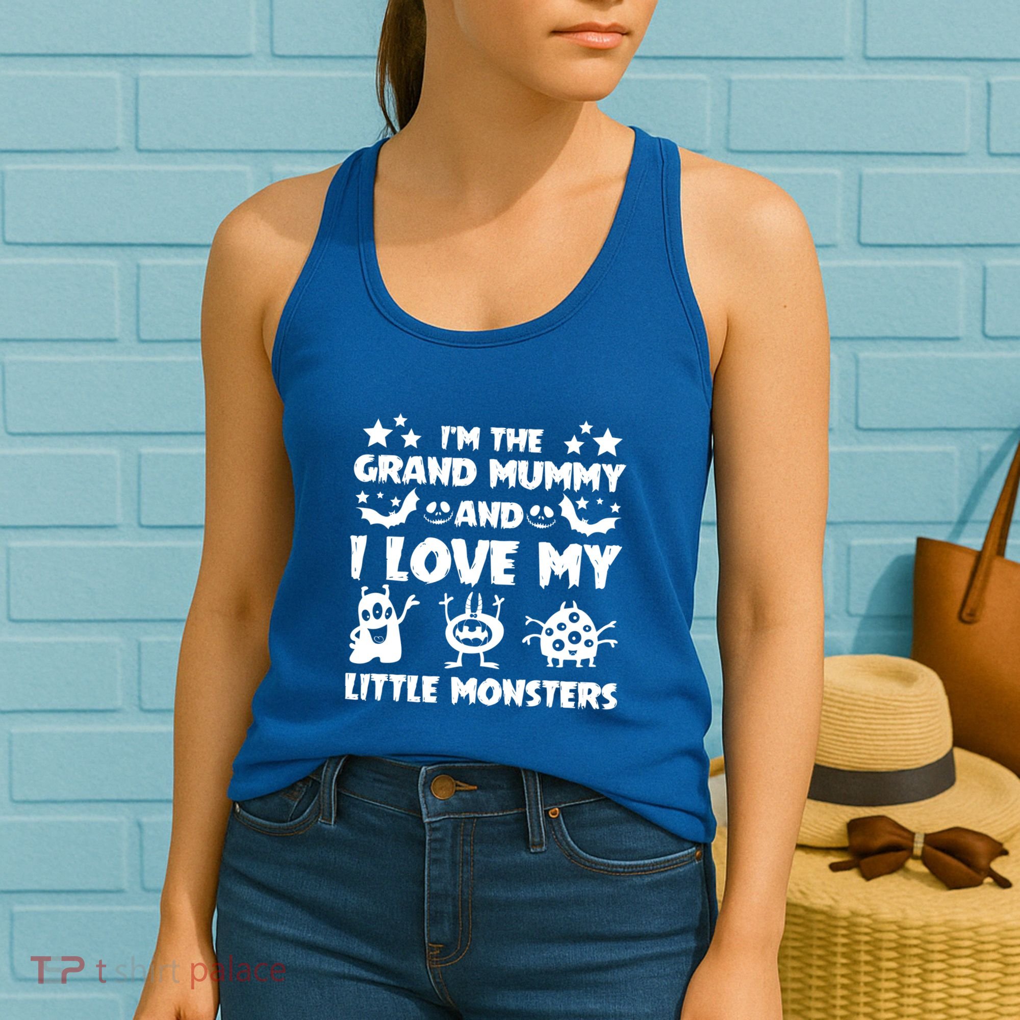 IM The Grand Mummy And I Love My Monsters Grandma Gift Idea Gift Women's Tank Top