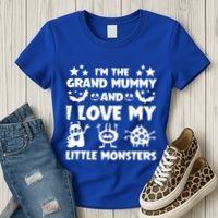 IM The Grand Mummy And I Love My Monsters Grandma Gift Idea Gift Women's T-Shirt thumb 3