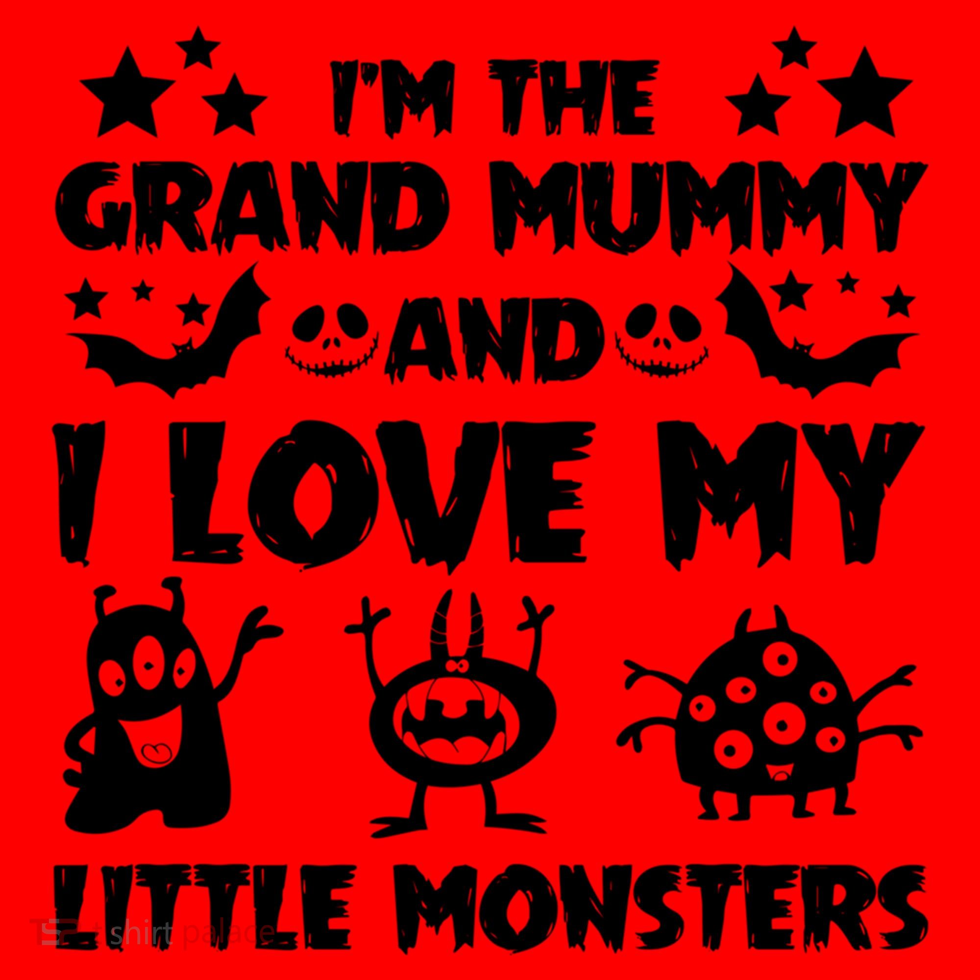 IM The Grand Mummy And I Love My Monsters Grandma Gift Idea Gift Santa Hat