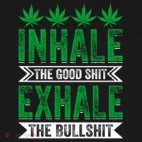 Inhale The Good Shit Exhale Bullshit Cannabis Weed Marijuana Gift Women's Hoodie thumb 2
