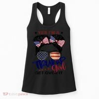 I'm Trump Girl Get Over It US Flag Girl Republican 4th July Women's Tank Top thumb 0