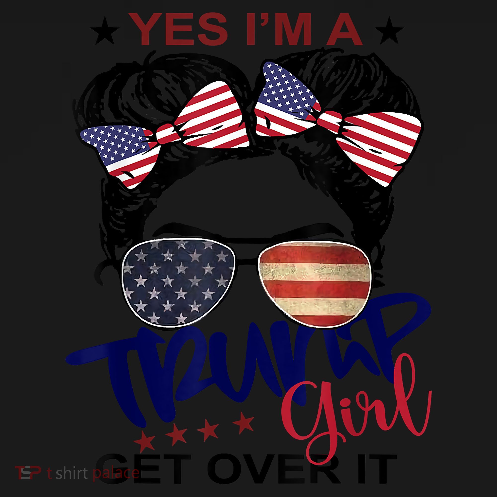 I'm Trump Girl Get Over It US Flag Girl Republican 4th July Women's Tank Top