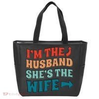 I'm The Husband She's The Wife Funny Tote Bag thumb 0