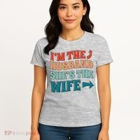 I'm The Husband She's The Wife Funny Women's T-Shirt thumb 4