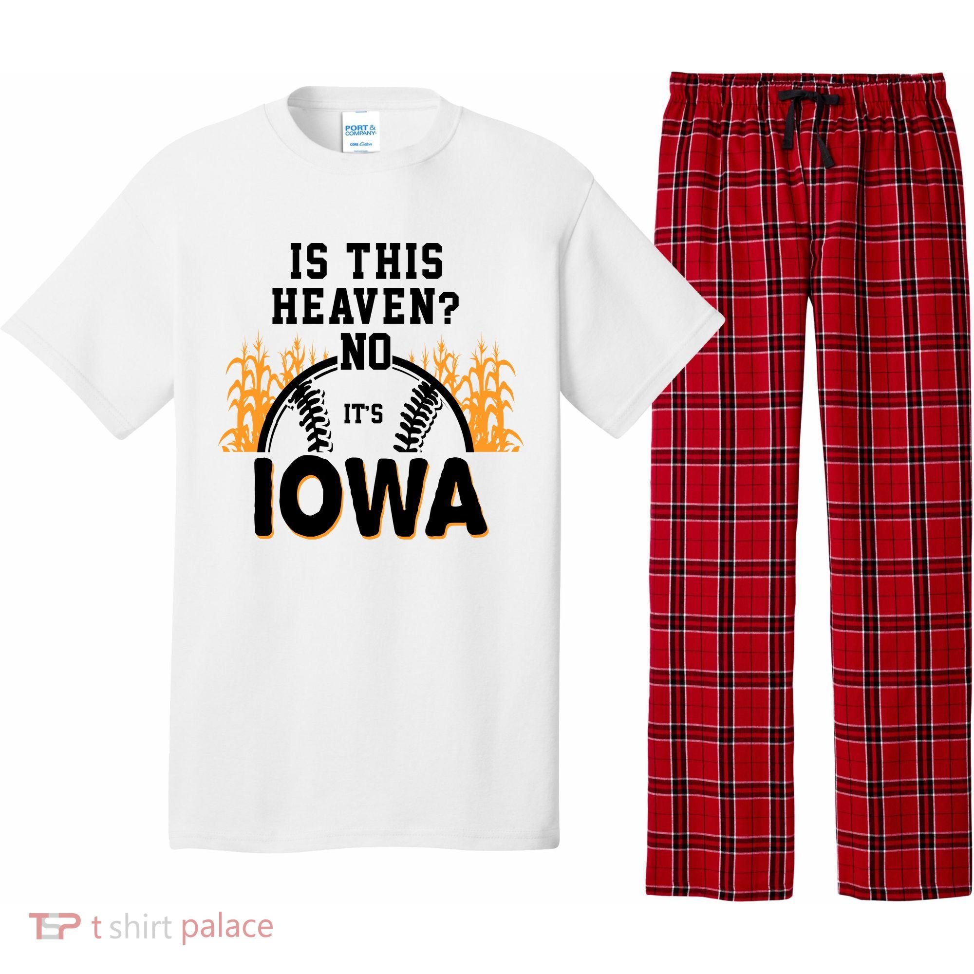 Is This Heaven No It's Iowa Baseball Pajama Set
