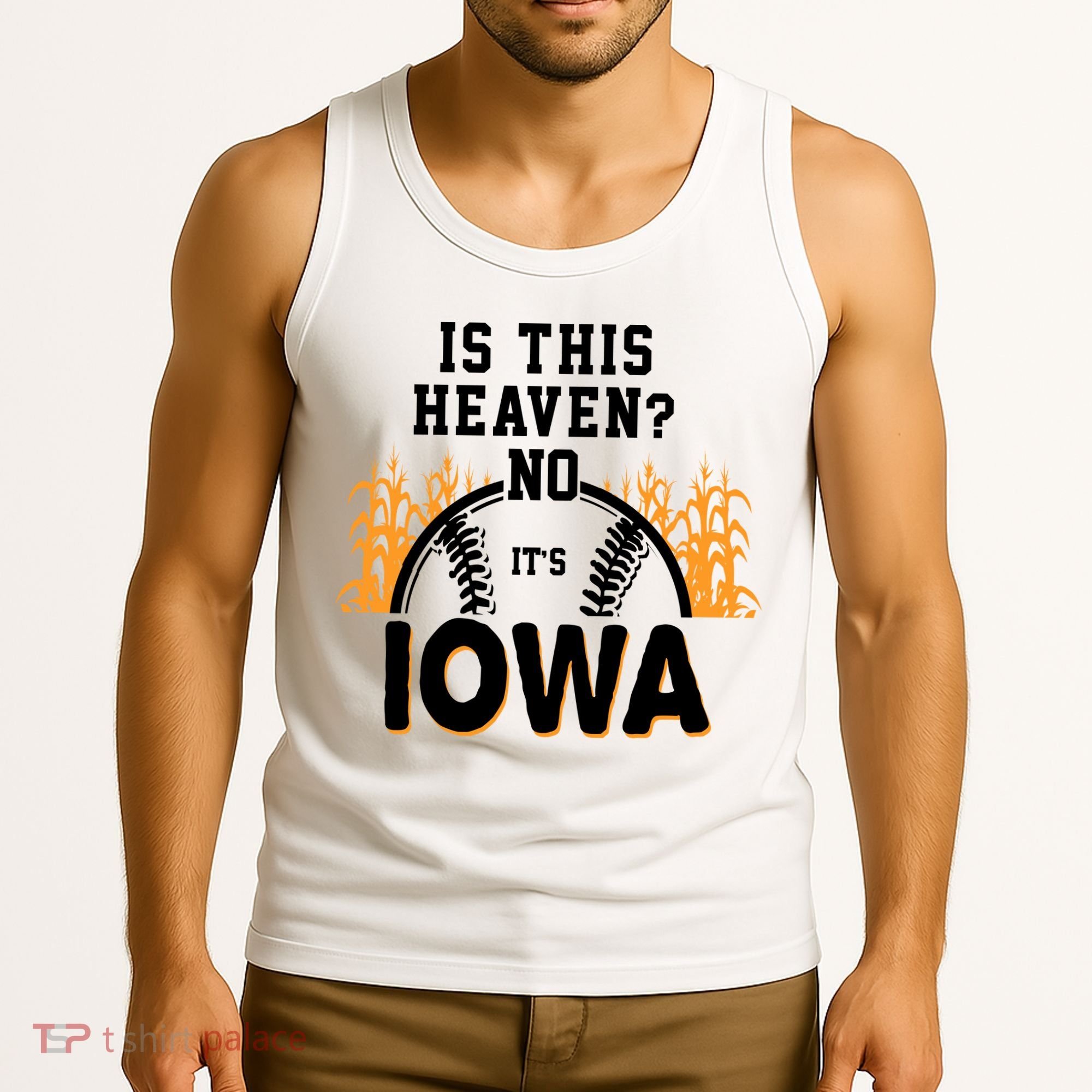 Is This Heaven No It's Iowa Baseball Tank Top