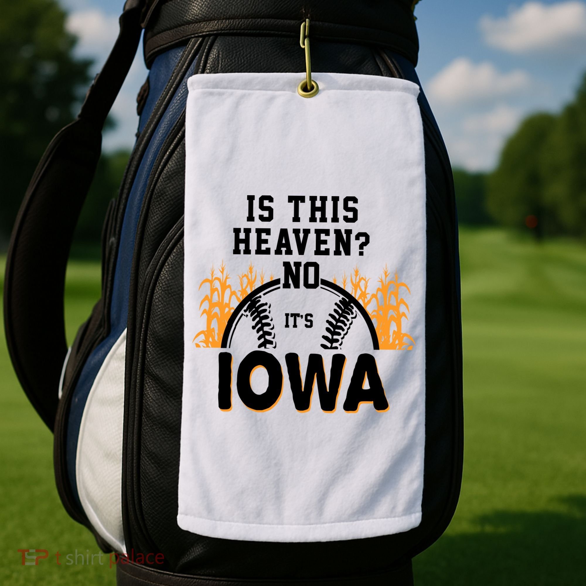 Is This Heaven No It's Iowa Baseball Golf Towel