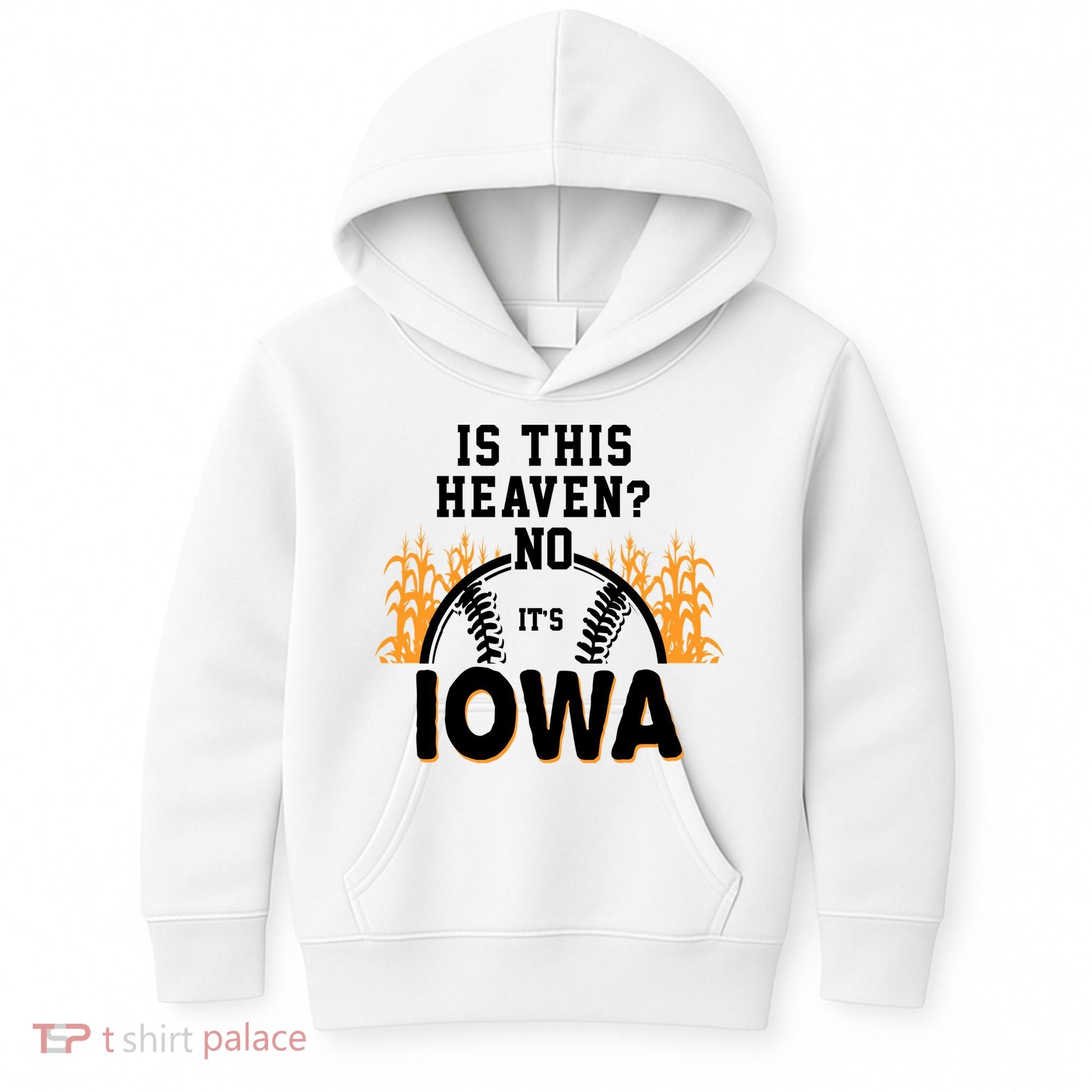 Is This Heaven No It's Iowa Baseball Kids Hoodie