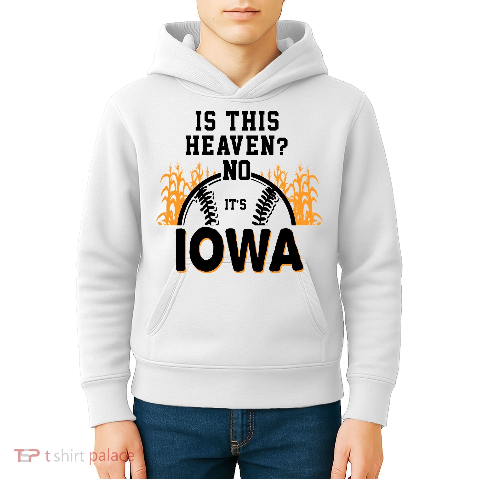 Is This Heaven No It's Iowa Baseball Kids Hoodie