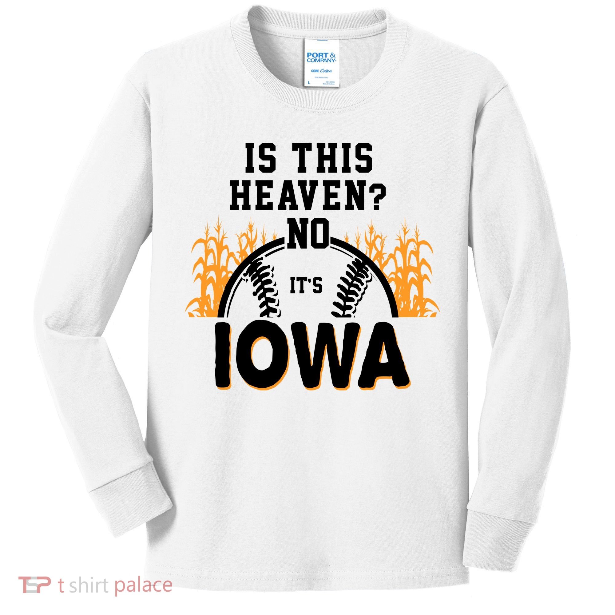 Is This Heaven No It's Iowa Baseball Kids Long Sleeve Shirt