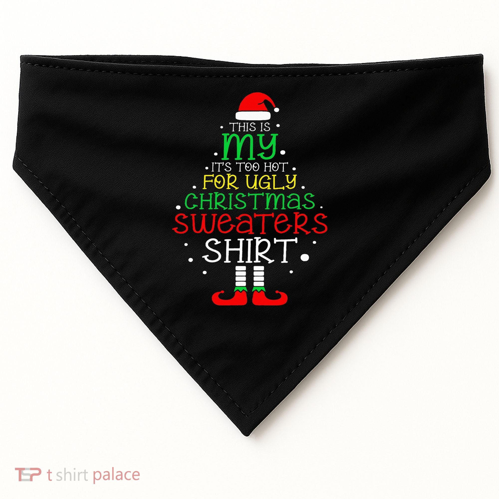 ItS Too Hot For Ugly Christmas Funny Xmas USA-Made Doggie Bandana