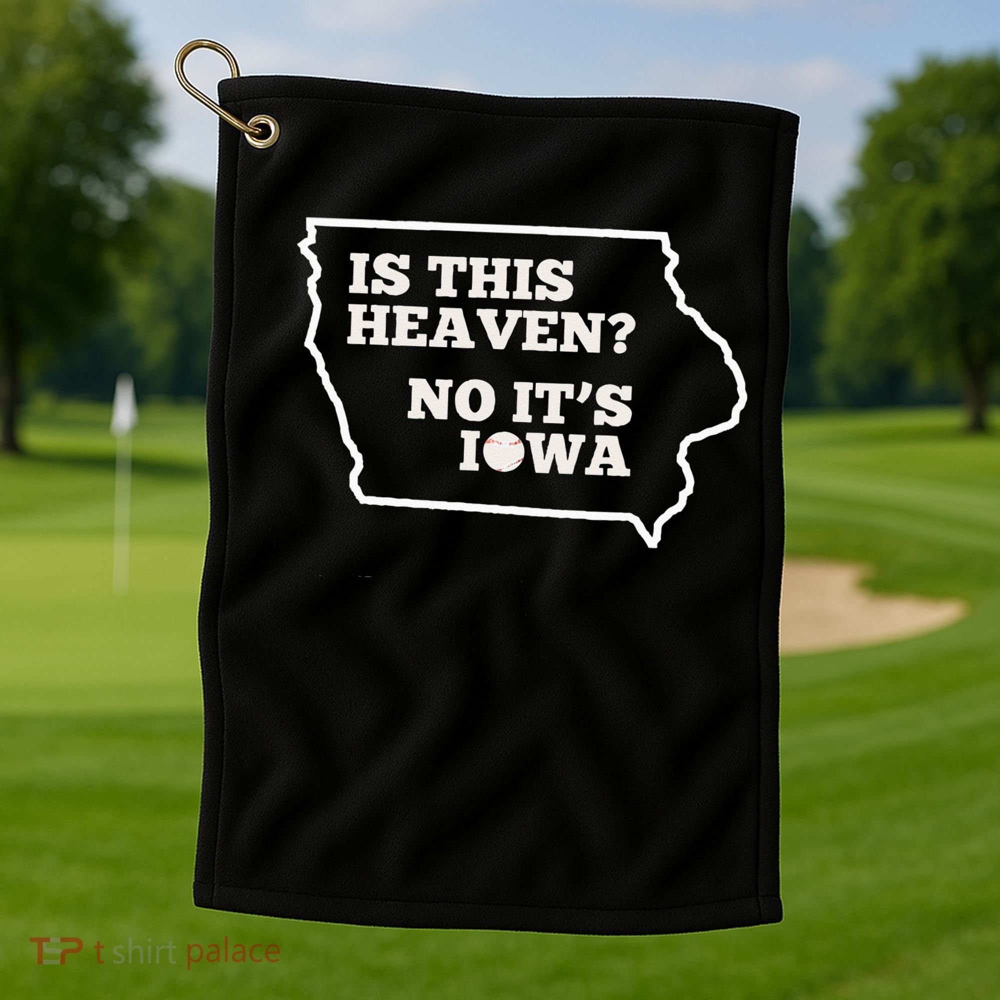 Is This Heaven No It's Iowa State Baseball Baseball Field Golf Towel