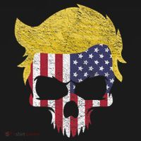 Iconic Trump Hair Skull Usa Flag Funny Republican Gift Great Gift Women's Hoodie thumb 2