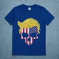 Iconic Trump Hair Skull Usa Flag Funny Republican Gift Great Gift T-Shirt thumb 5