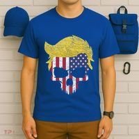 Iconic Trump Hair Skull Usa Flag Funny Republican Gift Great Gift T-Shirt thumb 6