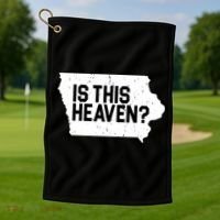 Is This Heaven Iowa Baseball Golf Towel thumb 1