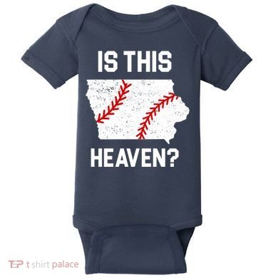 Is This Heaven Iowa Baseball Baby Bodysuit