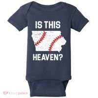 Is This Heaven Iowa Baseball Baby Bodysuit thumb 0