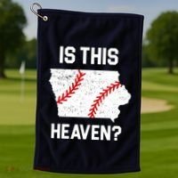 Is This Heaven Iowa Baseball Golf Towel thumb 1