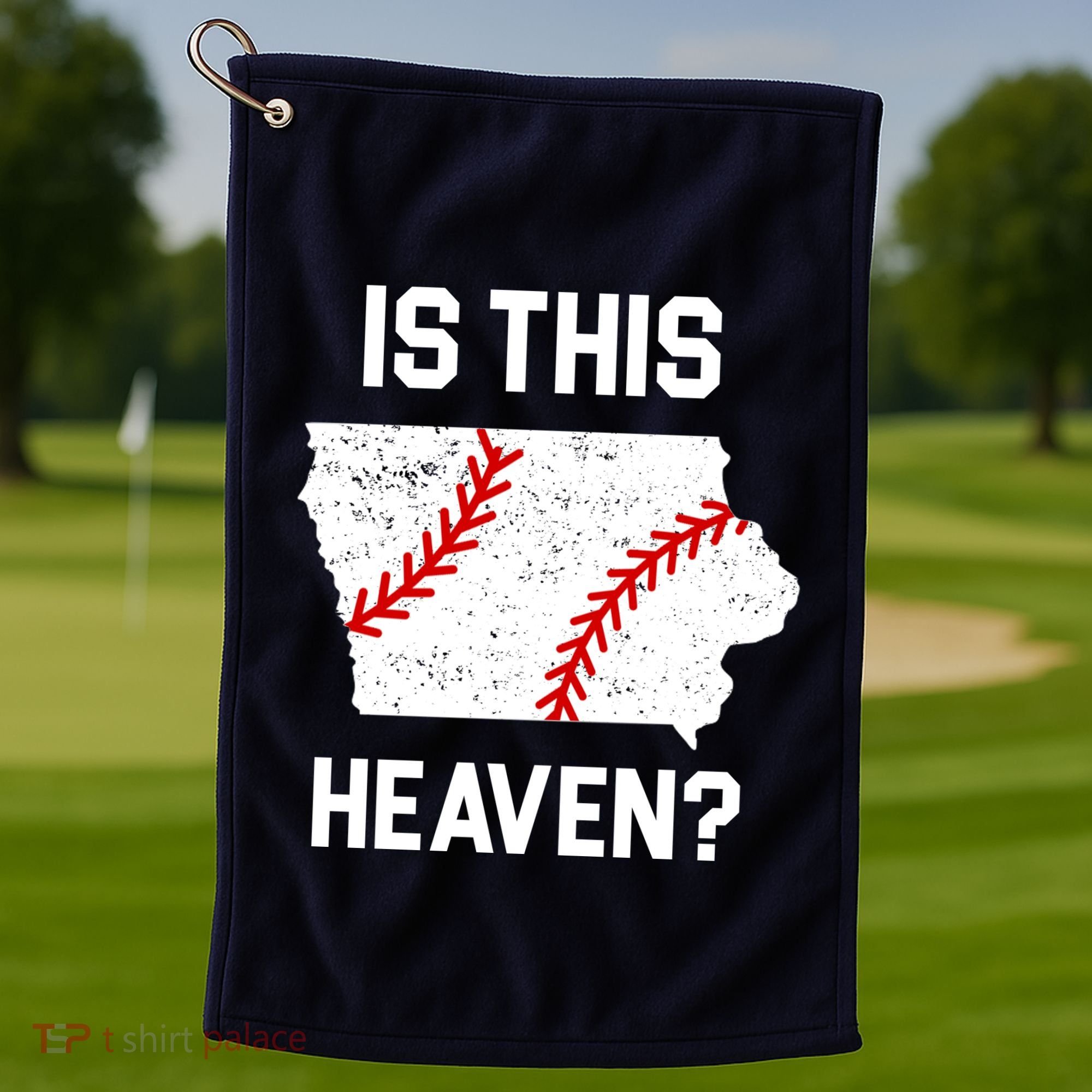 Is This Heaven Iowa Baseball Golf Towel
