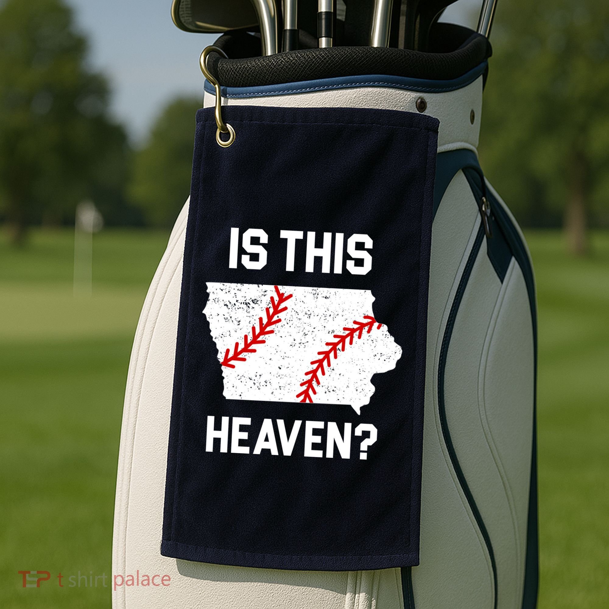 Is This Heaven Iowa Baseball Golf Towel