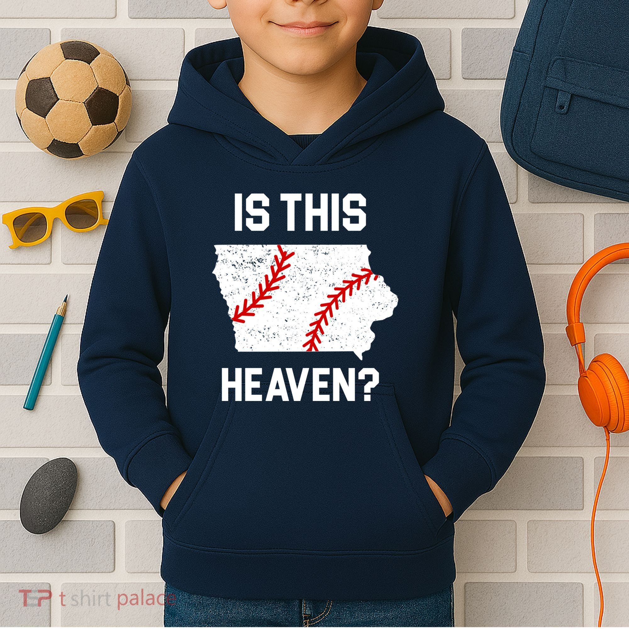 Is This Heaven Iowa Baseball Kids Hoodie