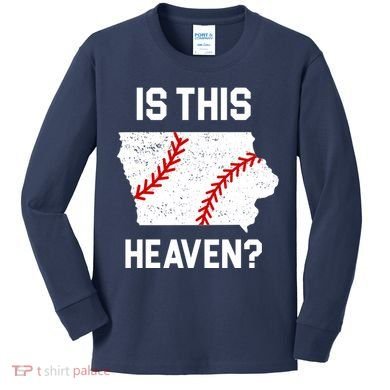 Is This Heaven Iowa Baseball Kids Long Sleeve Shirt