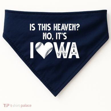 Is This Heaven No It's Iowa Baseball Lover USA-Made Doggie Bandana