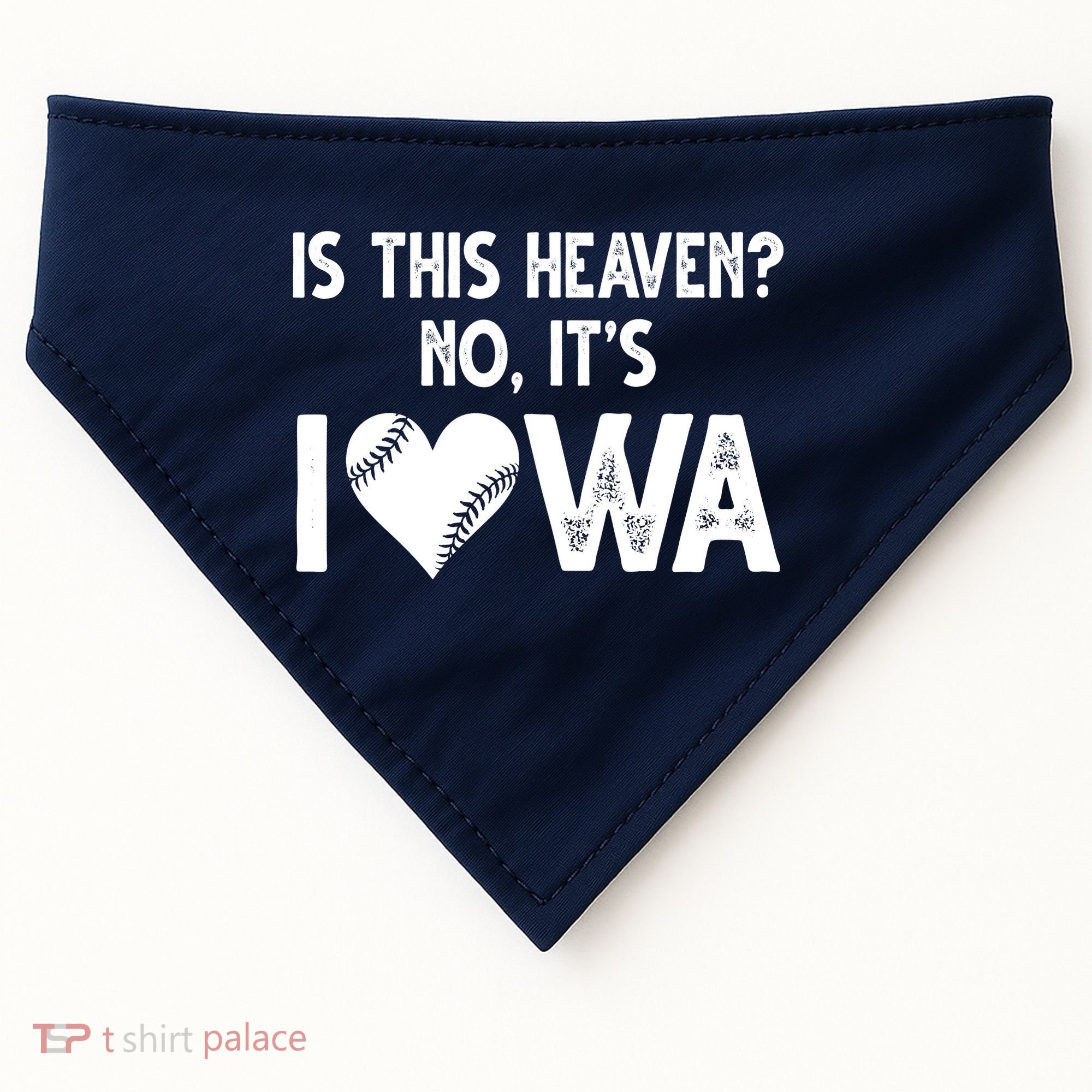Is This Heaven No It's Iowa Baseball Lover USA-Made Doggie Bandana