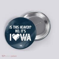 Is This Heaven No It's Iowa Baseball Lover Button thumb 0