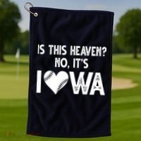 Is This Heaven No It's Iowa Baseball Lover Golf Towel thumb 1