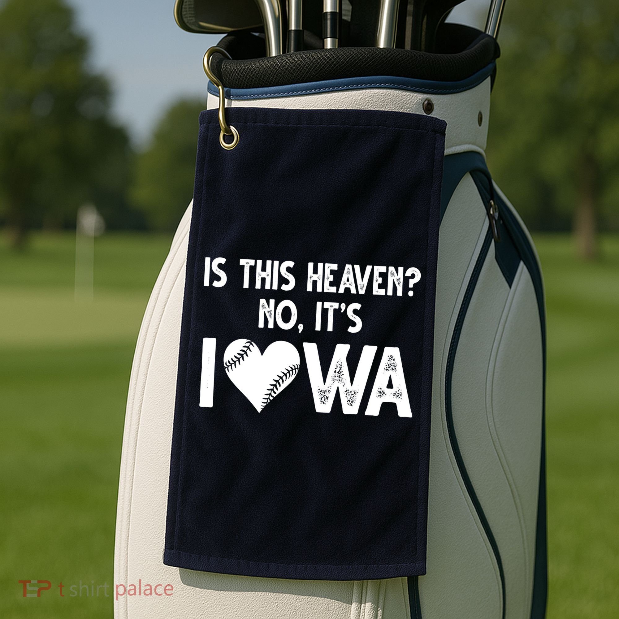 Is This Heaven No It's Iowa Baseball Lover Golf Towel