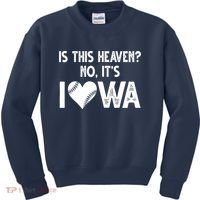 Is This Heaven No It's Iowa Baseball Lover Kids Sweatshirt thumb 0
