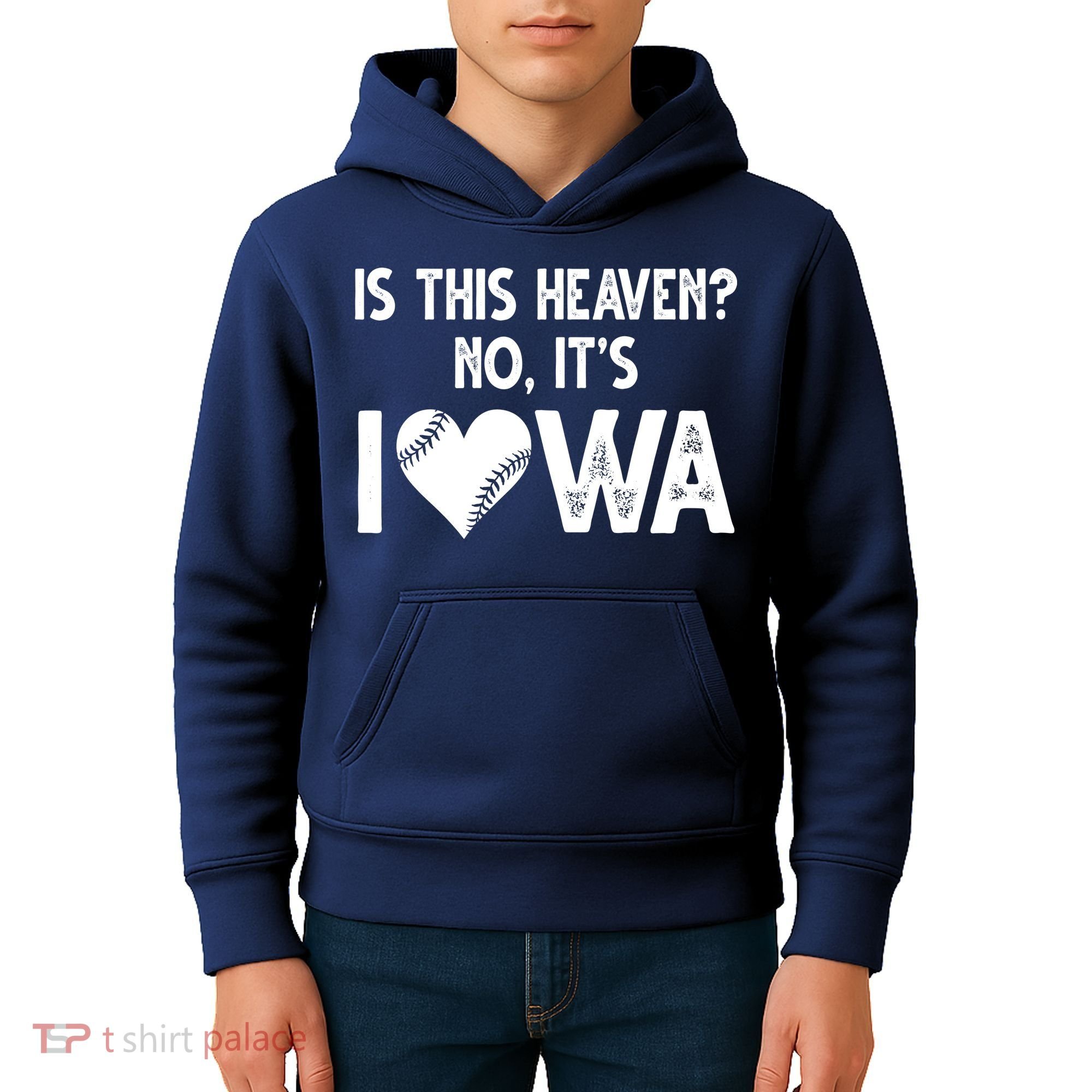 Is This Heaven No It's Iowa Baseball Lover Kids Hoodie