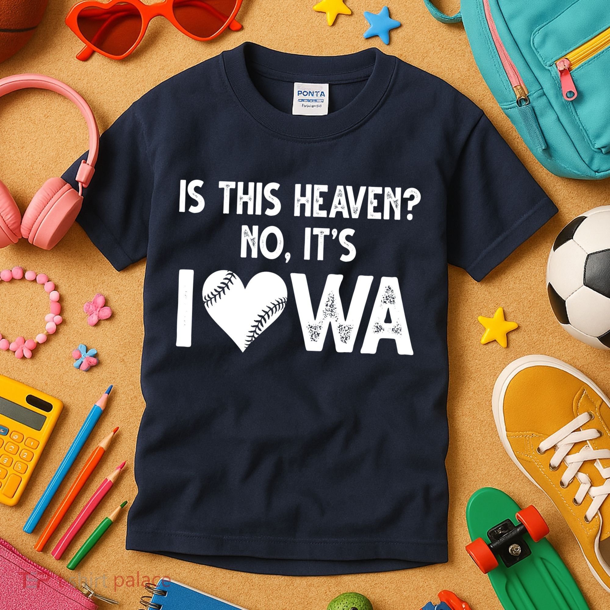 Is This Heaven No It's Iowa Baseball Lover Kids T-Shirt