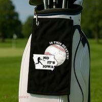 Is This Heaven? No It's Iowa Golf Towel thumb 2