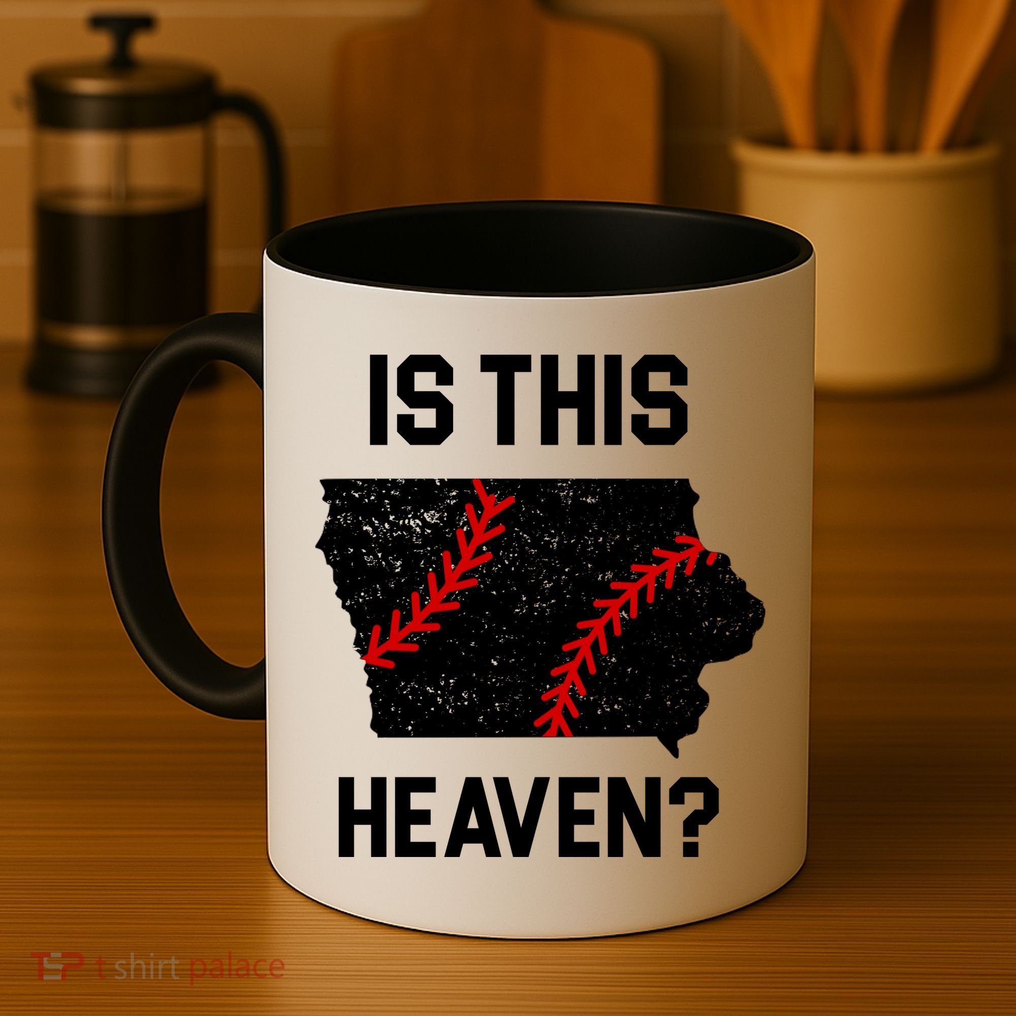 Is This Heaven Iowa Baseball Fan Coffee Mug