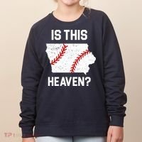 Is This Heaven Iowa Baseball Fan Women's Sweatshirt thumb 0