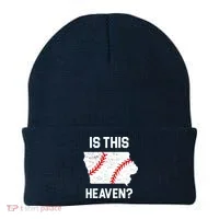 Is This Heaven Iowa Baseball Fan Beanie thumb 0