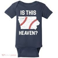 Is This Heaven Iowa Baseball Fan Baby Bodysuit thumb 0